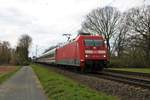 DB Fernverkehr 101 130-3 mit der Metropolitan Garnitur am 03.04.20 in Maintal Ost 