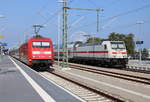 101 139-4+101 019-5(hinten)mit IC 2905 von Warnemünde nach Dresden Hbf und 146 576-4 mit IC 2239 nach Leipzig Hbf am 12.09.2020 in Warnemünde.