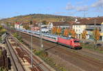 101 007 mit IC 2367 Stuttgart-München am 27.10.2020 in Oberesslingen.