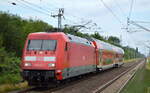 DB Fernverkehr AG [D] mit  101 131-1  [NVR-Nummer: 91 80 6101 131-1 D-DB] mit DB Regio Doppelstockwagen als PbZ Richtung Bf.