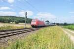 101 131-1 als IC bei Kerzell in Richtung Frankfurt/M.unterwegs,21.07.2021
