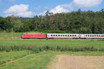 Lokportrait von 101 111 DB Fernverkehr mit dem IC 2082  Königssee  bei Oberdachstetten, 16.08.2020  