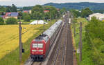 101 073 fuhr mit ihrem IC nach Karlsruhe am 7.7.13 ohne Halt an Schnelldorf vorbei.