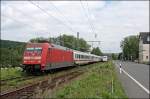 101 064 hat den InterCity 2045 von Köln Hbf nach Leipzig Hbf am Haken und hat bei Oberwengern den 402 002 getroffen.