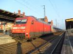 101 064 mit einem IC am 28.01.2011 in Stendal nach Köln unterwegs.