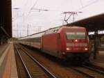 Am 14.07.2013 kam 101 067 und 101 096 mit dem IC 1995 aus Wittenberge nach  Stendal und weiter in Richtung Hannover.