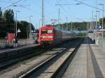 101 014 brachte,am 20.Juli 2013,den Nachtzug CNL 1250 Binz-Zürich nach Bergen/Rügen.