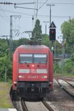 RHEINE (Kreis Steinfurt), 07.06.2014, E-Lok 101 048-7 als IC 147 nach Berlin Ostbahnhof bei der Einfahrt