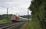 101 095-8 fuhr am 19.08.2013 mit dem IC 2335 von Köln nach Norddeich Mole, hier bei Meppen.