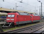 DB - 101 007-2 + 101 011-5 abgestellt im Bahnhofsareal des Bahnhof Basel Bad.