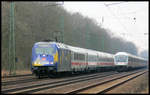 Begegnung zweier Intercity Züge am 16.4.2006 um 9.45 Uhr im Bahnhof Natrup Hagen.