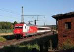 Am 21.7.2013 bespannte die 101080 CEWE Fotobuch den Eurocity 9 nach Chur.