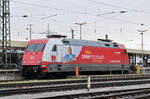 Lok 101 076-8, wartet beim Badischen Bahnhof auf den nächsten Einsatz.