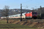 16.02.2017 Streckenabschnitt Uhingen 120 102-9, schieben tut die 101 044-6