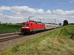 Die 120 141 mit einem Umgeleiteten IC am 18.06.2017 unterwegs bei Ramelsbach.