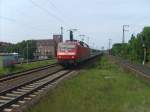 Die 120 134-4 fhrt am 20.5.07 mit einem IC durch Hannover-Bismarkstrae.