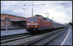DB 120147-4 ist hier am 21.10.2003 m 11.30 Uhr mit dem IC 2082 Königssee in Freilassing eingefahren.