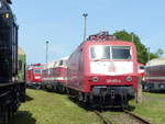 DB 120 005-4 am 01.06.2019 beim Eisenbahnfest im Bw Weimar.