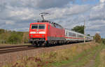 Nachdem 120 119 und 120 111 ihren Ersatz-IC nach Leipzig gebracht hatten rollten beide mit ihrem Wagenpark am 28.09.19 auf dem Rückweg Richtung Hannover durch Jeßnitz.