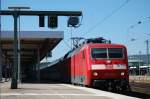 120 133-4 zog am 26.07.07 den EC 115  Wrthersee  von Dortmund HBF nach Klagenfurt, hier bei der Ausfahrt aus dem Stuttgarter HBF.