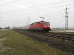 120 145-8 mit IC 2116 von Stuttgart Hbf nach Stralsund Hbf.Am 14.03.09 in Lampertheim.
