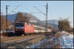 Die 120 142 zog am 08.Januar 2009 einen Ersatzzug von Mnchen nach Stuttgart.