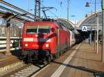 120 156-5 steht mit dem IC nach Frankfurt am Main im Dresdner-Hbf.20.04.09