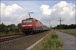 120 116 (9180 6120 119-3 D-DB) schiebt den IC 2116, Stuttgart Hbf - Stralsund Hbf.