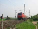 Hier sieht man die schiebend Lok eines ICs nach Mannheim Hbf.