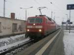 Hier 120 114-4 mit IC2150 von Stralsund Hbf.