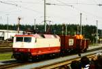 120 004-7 auf der Fahrzeugparade  Vom Adler bis in die Gegenwart , die im September 1985 an mehreren Wochenenden in Nrnberg-Langwasser zum 150jhrigen Jubilum der Eisenbahn in Deutschland
