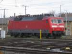 Am 10.4.10 stand auch abgestellt 120 125-0. Leider war dirket vor der Lok dieser Gelbe Pfosten. Vorfeld Leipzig Hbf