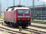 DB - Lok 120 103-7 abgestellt im Bahnhofsareal von Basel Bad.