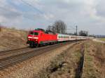 Die 120 113 mit dem IC Rottalerland am 24.03.2012 unterwegs bei Plling.