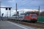 120 151-6 mit dem IC 2810 fr ICE 276 von Karlsruhe nach Berlin Ostbahnhof in Rathenow.