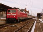 Am 17.03.2013 kam ‎120 143 mit IC 1917 in Stendal an und fuhr nach Karlsruhe.