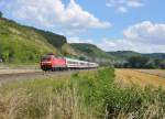 120 118 mit IC 1986 Rottaler Land von Passau HBT nach Hamburg-Altona.Die Aufnahme entstand bei Karlstadt am Main an der Main-Spessart-Bahn am 10.8.2013