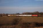 120 125-0 mit dem IC 2239  Warnow  von Rostock Hbf nach Leipzig Hbf in Stendal(Wahrburg). 14.02.2014