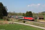 120 127 mit IC 185 am 13.04.2014 bei Neufra.