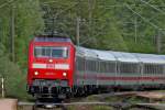 E Lok DB 120 115-1 aus Konstanz kommend mit dem IC 26 durchfährt Hegne am Bodensee.Foto vom 7.5.2014