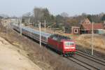 120 146 mit IC 1987  Rottaler Land  (Hamburg-Altona–Passau Hbf) am 12.03.2011 zwischen Stelle und Ashausen