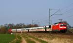 DB Fernverkehr 120 127 schiebt und eine unbekannte 120er zieht IC 2312 Stuttgart Hbf - Hamburg-Altona (Vehrte, 10.04.15).