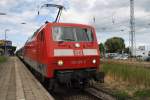 Hier 120 105-2 mit IC2409 von Warnemünde nach Düsseldorf Hbf., dieser Zug stand am 26.7.2015 in Warnemünde.