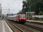 Am 22.07.2014 bespannte 120 103-7 einen IC in Richtung Norden.