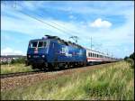 120 151-6 mit IC 2379 von Stralsund nach Hannover am 23.07.07 zwischen Hp Grnhufe und Langendorf.