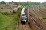 120 159 war am 26.04.09 fr die Bespannung des IC 1921 eingeteilt. Fotografiert bei der Durchfahrt durch Bitterfeld.