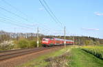 120 204 mit RE 4336 Schwerin Hbf - Hamburg Hbf am 17.04.2019 bei Müssen