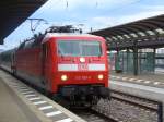 Am 20.05.2011 steht 120 159-9 (ehmalige Werbelok 175 Jahre Eisenbahn) mit einem IC nach Frankfurt (Main) Hbf in Kaiserslautern Hbf