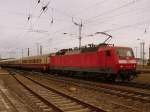 Am 26.09.2012 kam 120 127 mit dem Rheingold in Stendal an und fuhr in Richtung Hannover wieder weg.