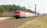 120 125-0 mit dem LPFT-A 93421 von Berlin-Rummelsburg nach München-Milbertshofen bei Brandenburg.